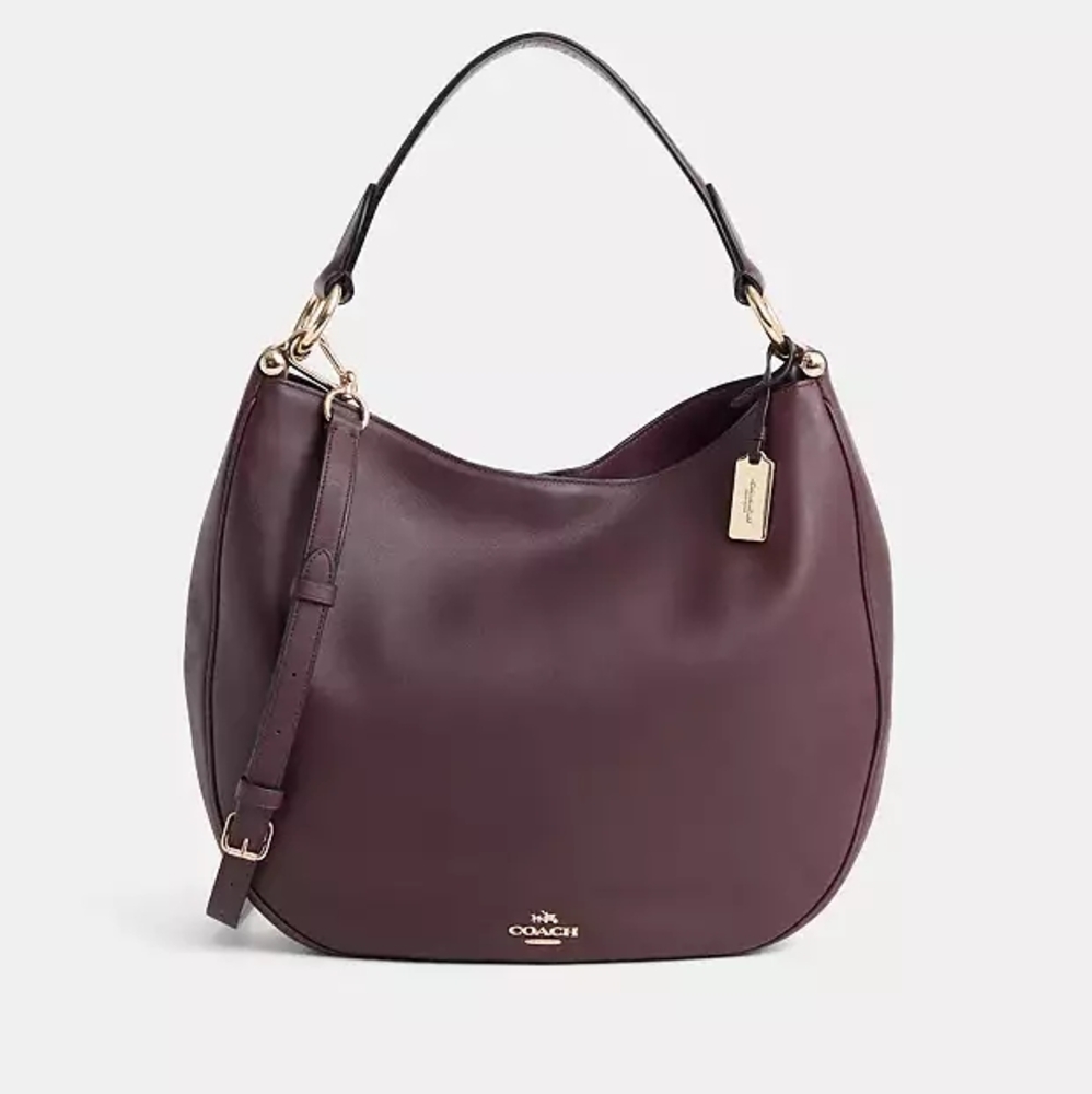 Coach Purple Leather Hobo Bag with Crescent Silhouette